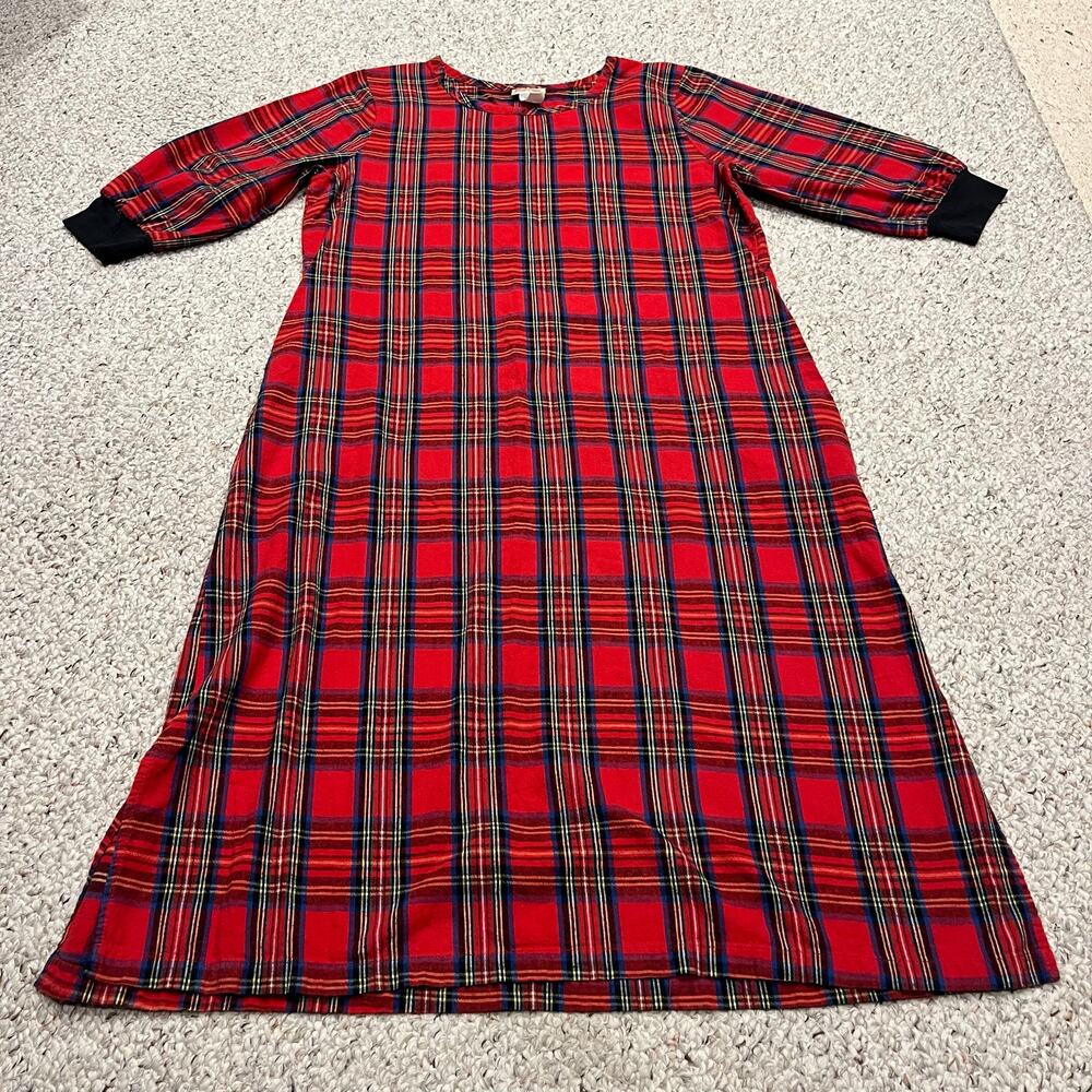 The Vermont Country Store Flannel Nightgown Sz M Plaid Trad Wife Cabincore